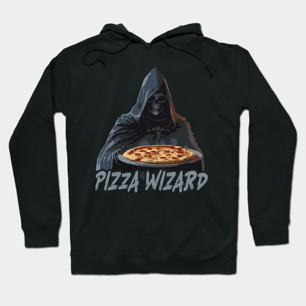 Pizza Wizard // Grim Reaper Pizza Lover Hoodie by Trendsdk